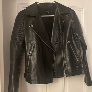 Topshop Moto Jacket with Silver Accents